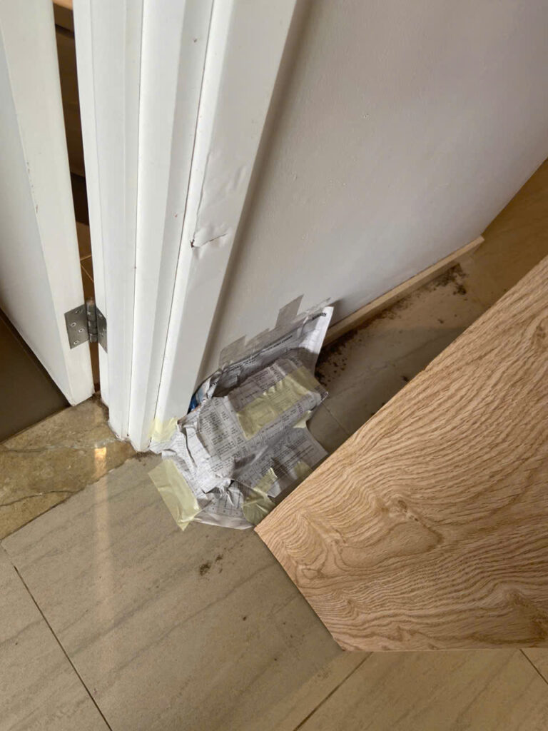 Mồi sinh học được đặt kín đáo tại góc tường - vị trí mối thường di chuyển